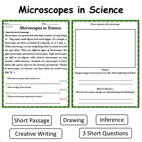 Microscopes in Science | Short Reading Comprehension Creative Workshee ...