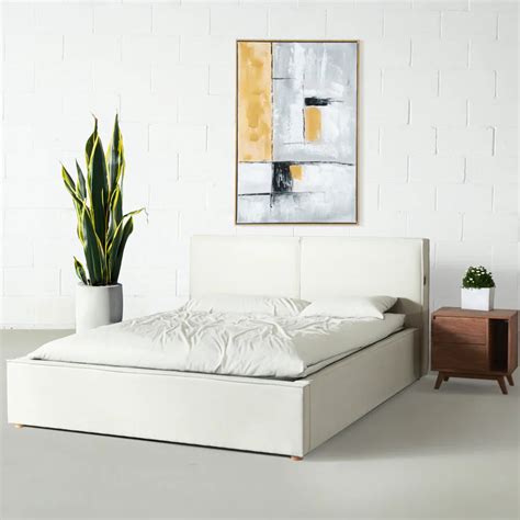 DENMARK - Cream Fabric Lift Up Storage Platform Bed – Tapple Tree