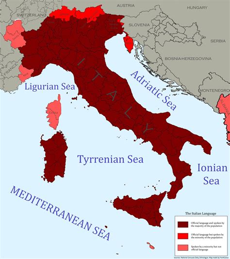 Very Detailed Map of the Italian Language [2300x2594] [NEW] : MapPorn