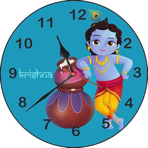Buy Generic Wood 3D Krishna Wall Clock (Multi_0.7 Inch X 10.2 Inch X 10 ...