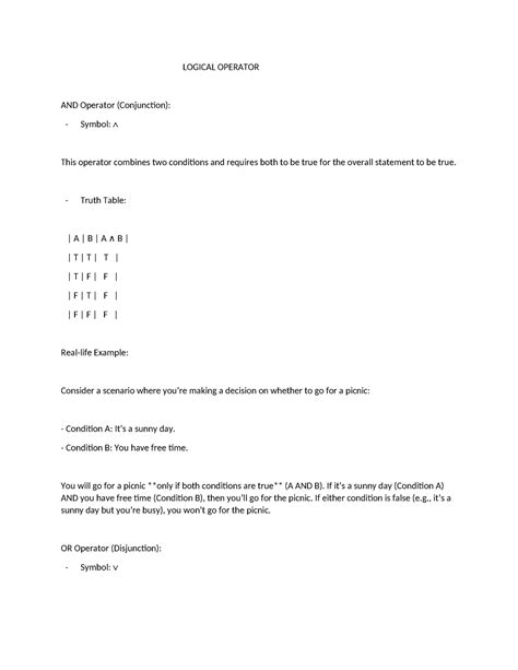 Image result for Logical Operators Computer Science Example