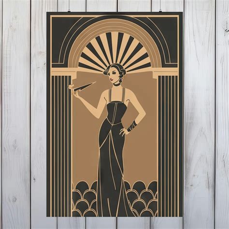 Elegant 1920s Art Deco Wall Poster, Vintage Style Print, Fine Art Matte ...