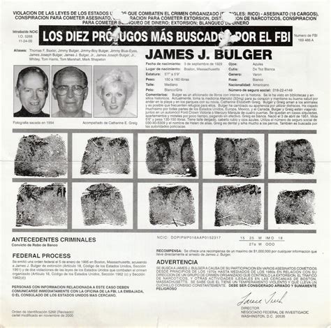 FBI Wanted Poster - James J. (Whitey) Bulger (Special for JT) | #1934332354