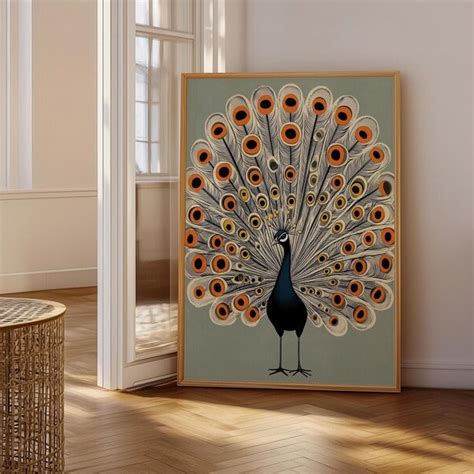Bold Beauty Peacock Wall Painting