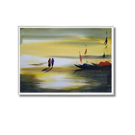 Watercolor Riverside Painting on Paper Buy Online From Art Gallery Mumbai
