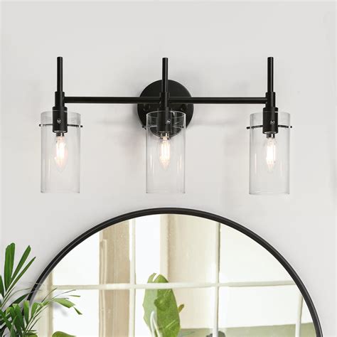 Bathroom Light Fixtures, Black Vanity Lights for Bathroom, 3 Light ...