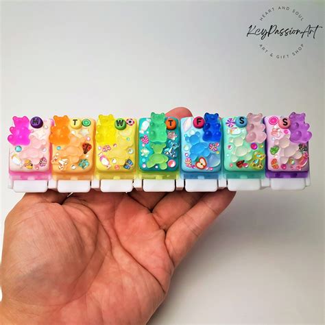 7 Day Pill Organizer 'gummy Bear Glow' Luminous *new Version* Cute Pill ...