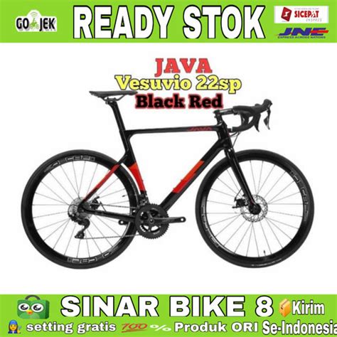 Jual Sepeda ROADBIKE JAVA VESUVIO 22 so 105 CARBON - Hitam - merah ...