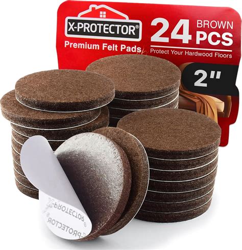 hgudesign X-TECTOR Felt Furniture Pads - 24 PCS 2" - Felt Pads Floor ...
