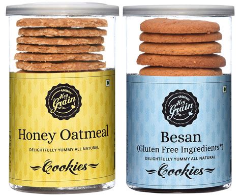 Hey Grain Cookies Home Combo-3 (Honey Oatmeal Cookies & Besan Cookies ...