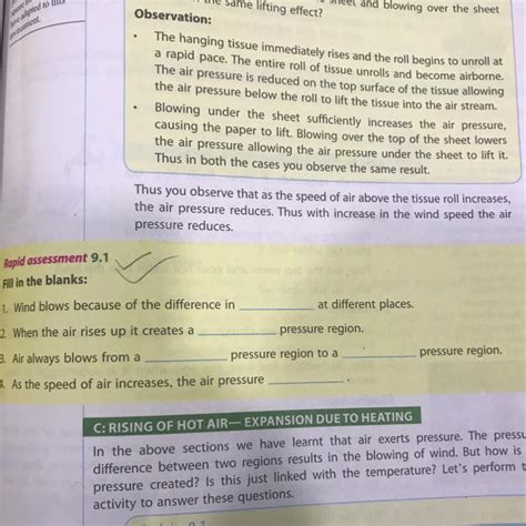 1. Wind blows because of the difference in................... at ...