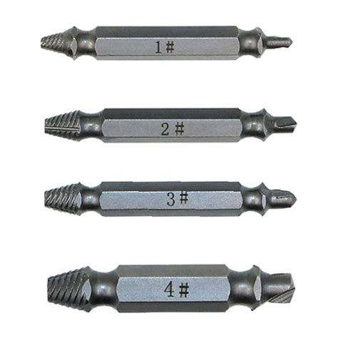 4 in 1 Screw Extractor Drill Bits Tool Broken Bolt Remover(1#, 2#, 3 ...
