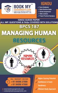 IGNOU BPCS 187 Managing Human Resources | Guess Paper | Important ...