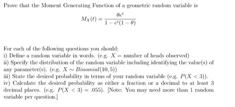Image result for Moment Generating Function Questions