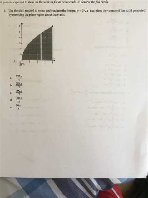 Image result for Shell Method with Square Root and X