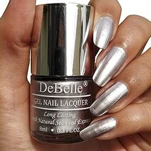 Buy DeBelle Gel Nail Polish Chrome Silver (Metallic Silver Nail Paint ...