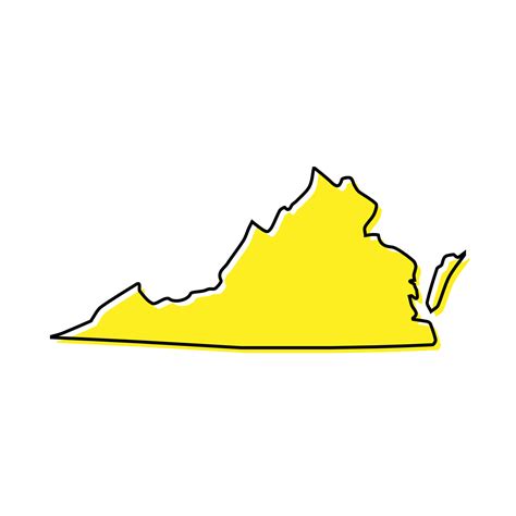 Simple outline map of Virginia is a state of United States. Styl 21797896 Vector Art at Vecteezy