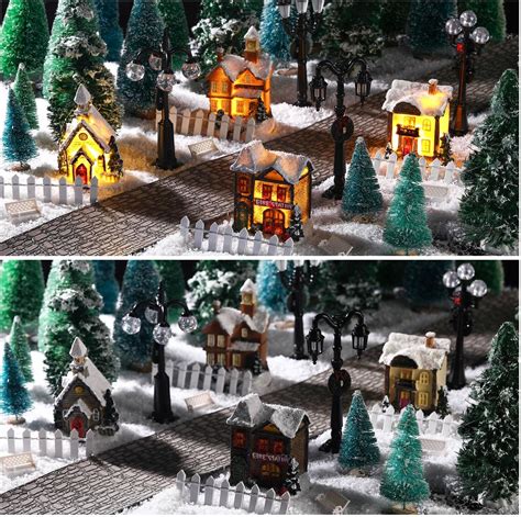 Amazon.com: Kasyat 27 Pcs Christmas Village Sets Christmas Village ...
