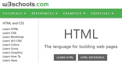 W3Schools HTML Code 的图像结果