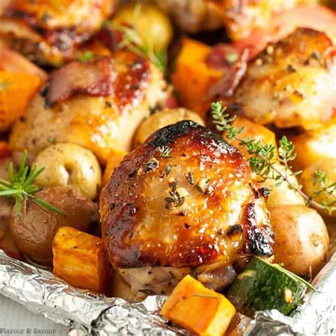 Roasted Chicken Pieces And Vegetables