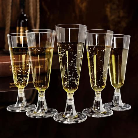 LYLIDIA Plastic Champagne Glasses, Pack of 25, Plastic Champagne ...