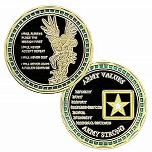 DFFDFF US Army Values Military Challenge Coin Warrior Ethos Coin Token ...