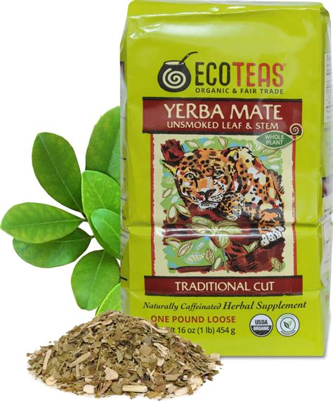 Amazon.com : ECOTEAS - Organic Yerba Mate Loose Tea Traditional Cut - 1 ...