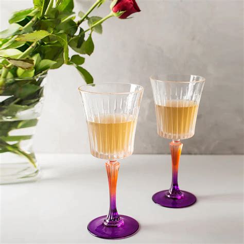 RCR (Made in Italy) Gipsy Crystal Coloured Wine Goblet Glasses(Limited