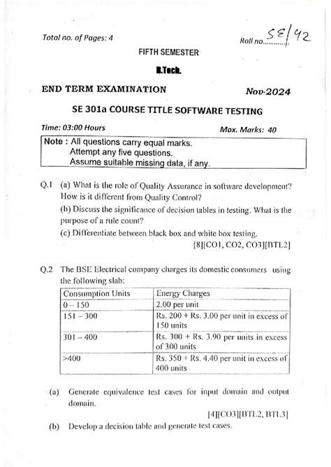 SE 301a Software Testing End Term Exam Practice Questions 2024 - Studocu