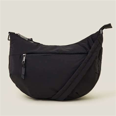 Accessorize London Women's Black Recycled Nylon Sling Bag
