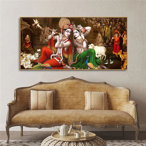 Eurotex Classic Lord Radha Krishna, Premium, Painting For Living Room