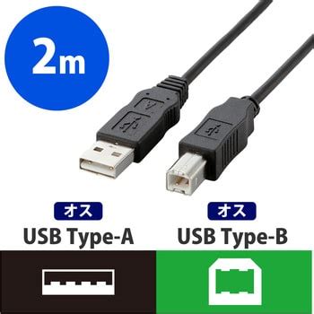 USB2-ECO20 USBケーブル (USB2.0対応) A-Bタイプ ツイストペアケーブル RoHS指令準拠 USB(A)[オス]-USB ...