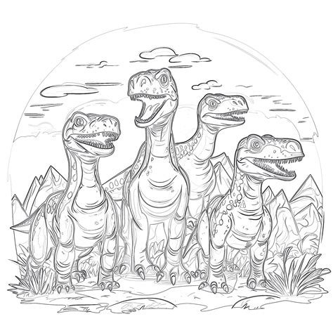 Dinosaurs Coloring Page | Coloring Pages Mimi Panda