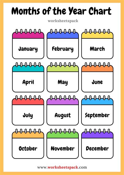 6 Best Printable Months Of The Year Chart Printablee Com - Months Of The Year Chart For Kids ...