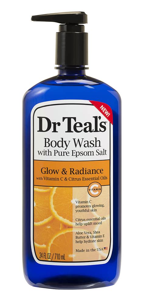 Dr Teal's Body Wash with Pure Epsom Salt, Glow & Radiance with Vitamin ...