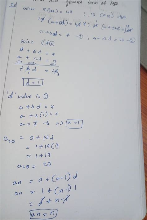 If 7 times 7th term of an A.P is equal to 13 times 13th term, then 20th ...