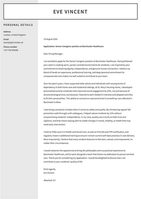 Caregiver CV Example: Free writing guide with templates