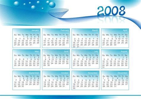 Calendar Vertical 2008 Seasons July Rain Symbol Photo Background And ...