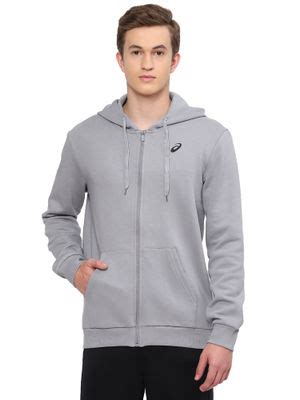 Buy ASICS One Point Fz Grey Men Hoodies Online