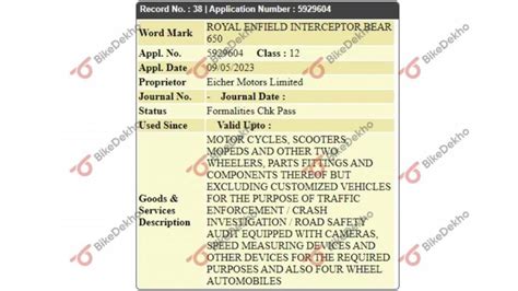 Royal Enfield Interceptor Bear 650 trademark application filed - Overdrive