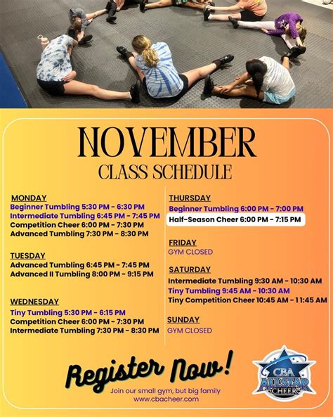 Culpeper Blue Angels AllStar Cheer - Tumbling Schedule