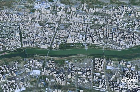咸阳市模型 咸阳市智慧城市模型 咸阳市数字城市模型 咸阳市城市规划模型 3D模型简模 效果图鸟瞰-cg模型免费下载-CG99