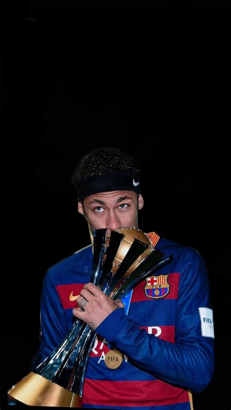 Neymar Holding Trophy