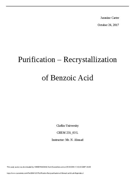 Image result for Purification by Recrystallization Lab Report