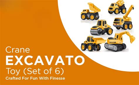 KAOMOJI Kamoji Construction Vehicles Set, 6 Pack DIY Take Apart Toys ...