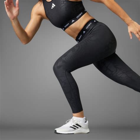 adidas Techfit Printed 7/8 Leggings - Black | adidas India