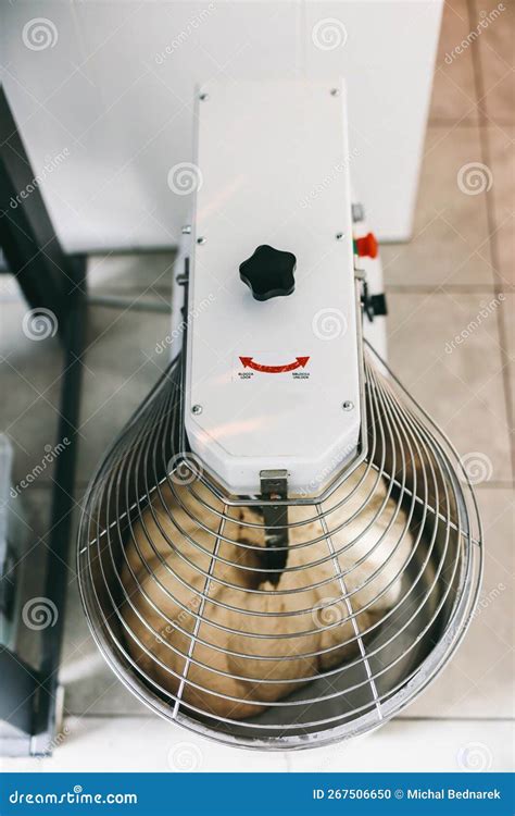 Pizza dough mixer at work stock photo. Image of mixer - 267506650