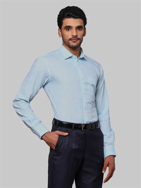Park Avenue Men Blue Checks Slim Fit Cotton Formal Shirt – MyRaymond