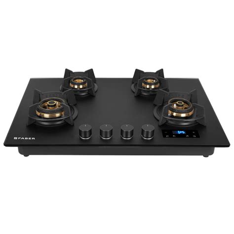 Faber 75cm 4 Burner Gas Hob Innova 754 BR AI FFD Black Glass ...