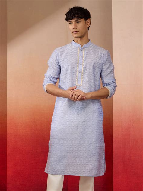 Men Hawa Silk Jacquard Kurta | VASTRAMAY Premium Wedding Wear – vastramay